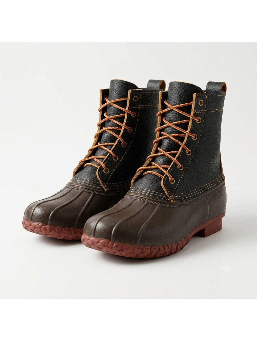 L.L.Bean Classic Bean Boots Black Brown Waterproof Leather Winter Boots size 7